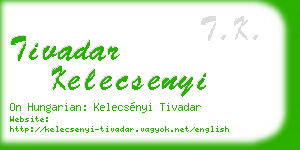 tivadar kelecsenyi business card