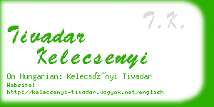 tivadar kelecsenyi business card